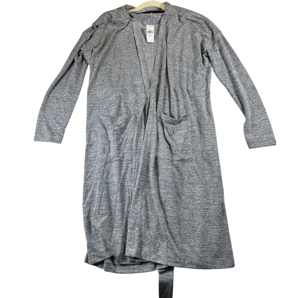 Banana Republic Womens Gray Duster Cardigan Long Sleeve Belted Medium Minimilist